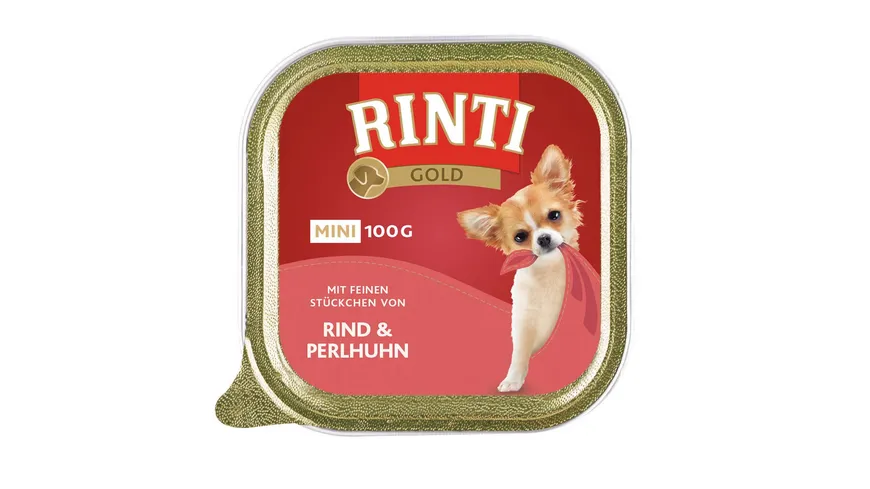 RINTI Hundenassfutter Gold Mini Rind & Perlhuhn 100 g