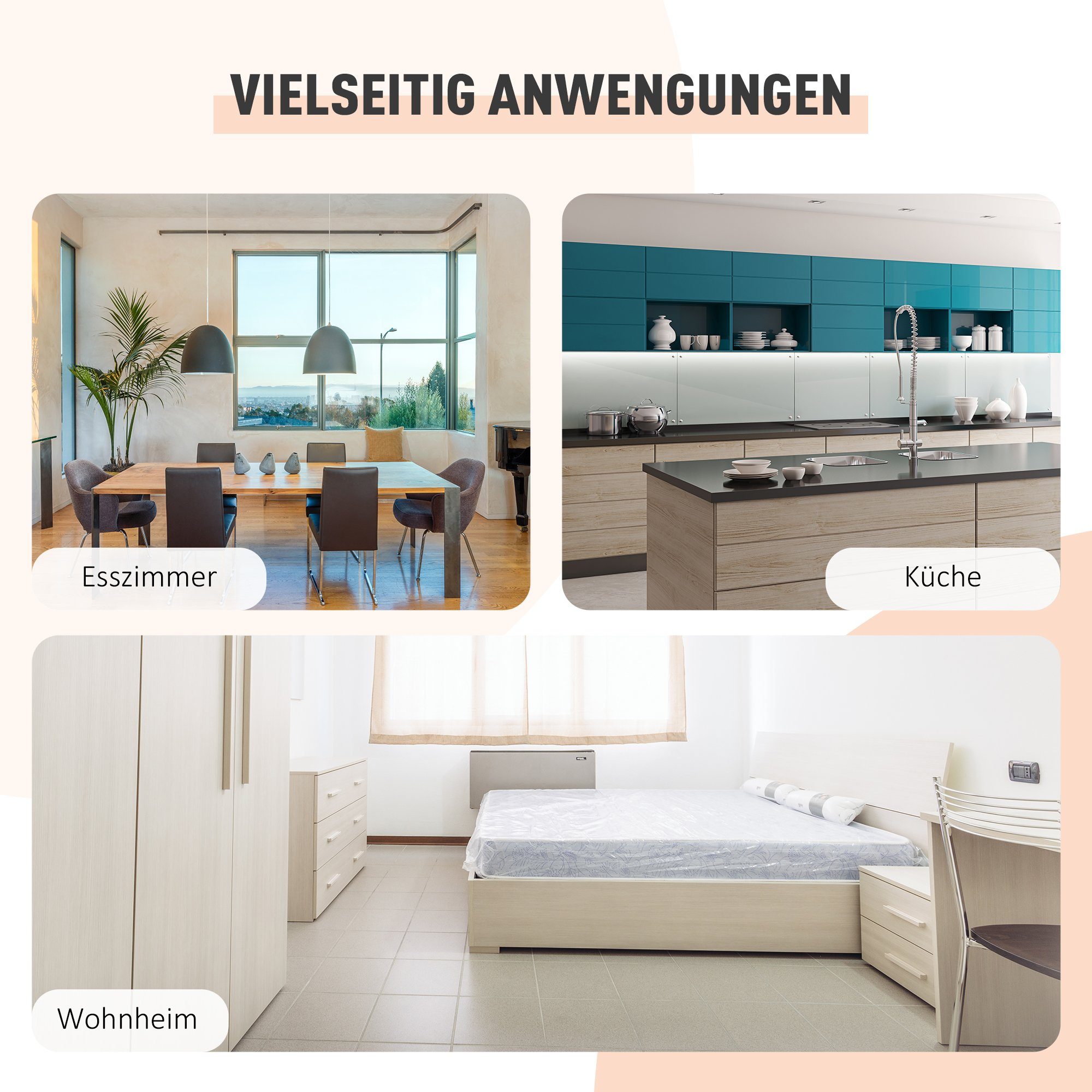 HOMCOM Klapptisch Klapptisch mit Stauraum