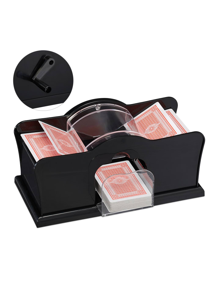 relaxdays Kartenmischmaschine in Schwarz günstig kaufen onesize