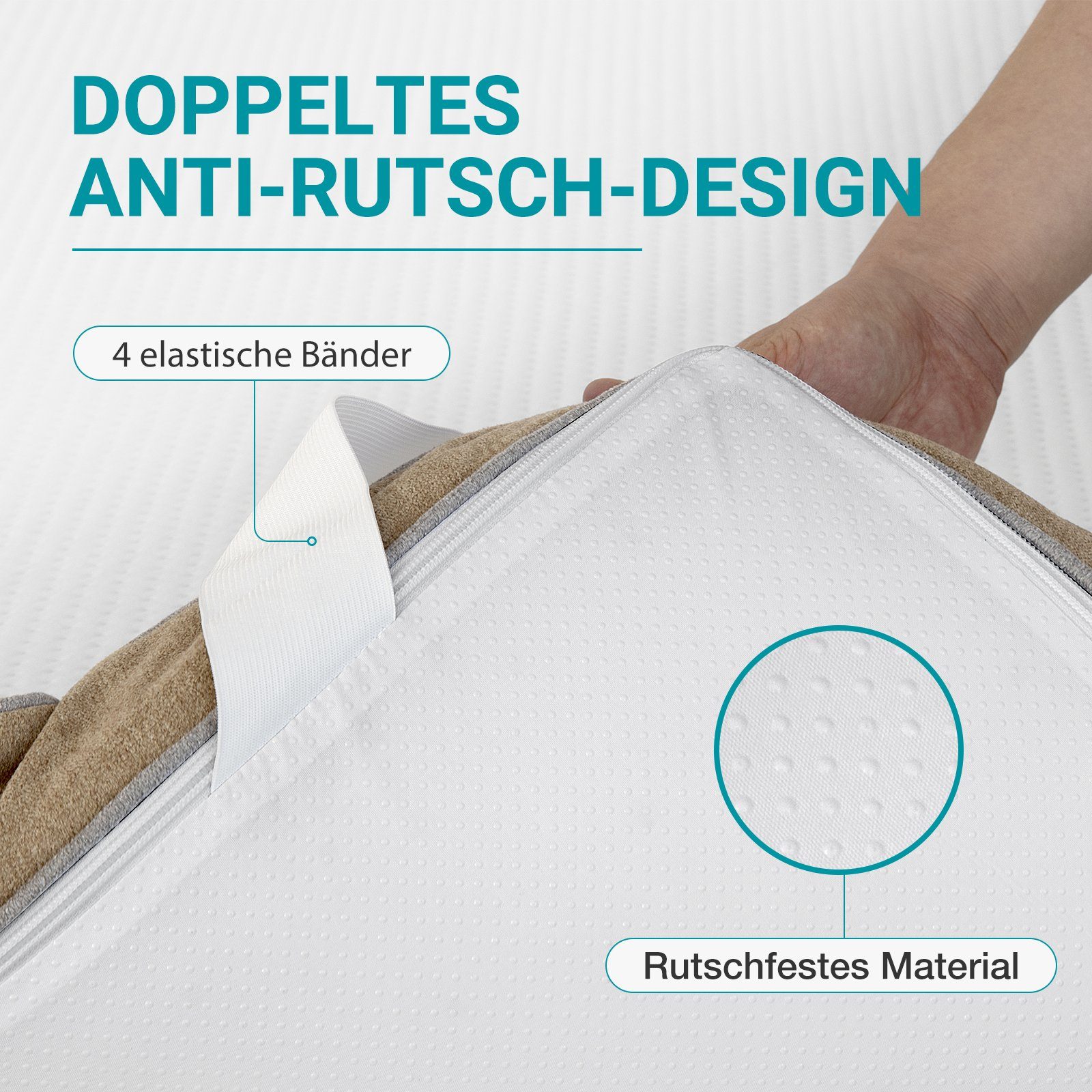 Topper Matratzentopper 90/140/160/180x200cm, H3 Härtegrad für Mattress, BedStory, 7.5 cm hoch, Kaltschaum, Matratzenauflage mit Waschbarem Bezug für Boxspringbett
