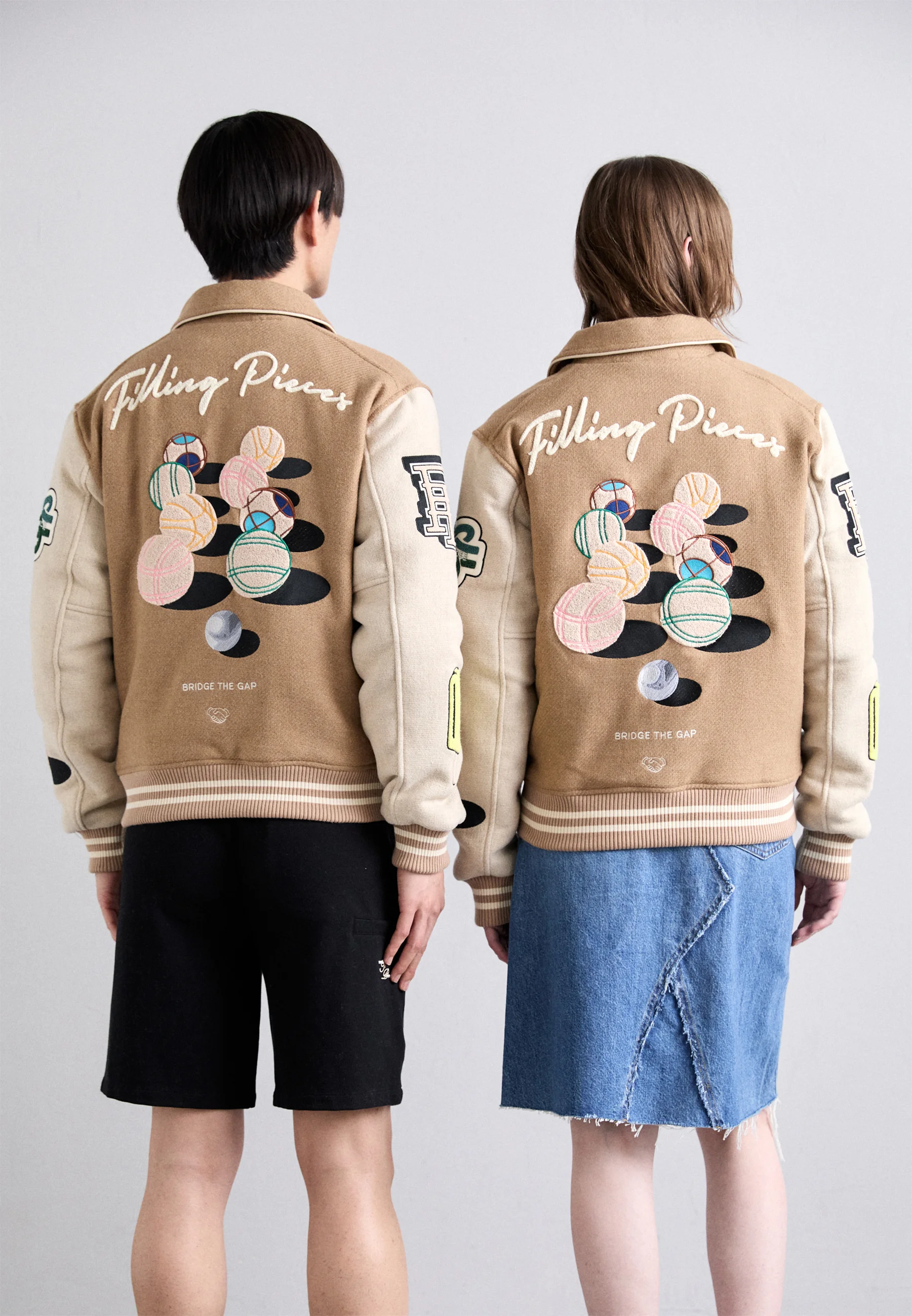 Relleno de piezas CHAQUETA UNIVERSITARIA PETANCA UNISEX - Chaqueta bomber