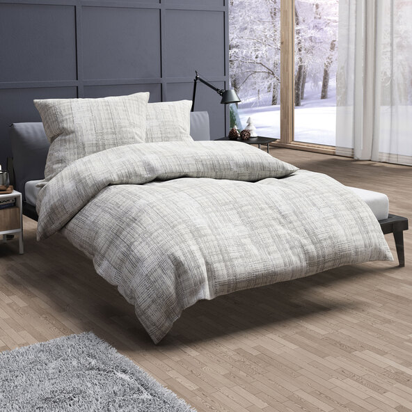 Winterjersey Bettwäsche, 135 x 200 cm, beige