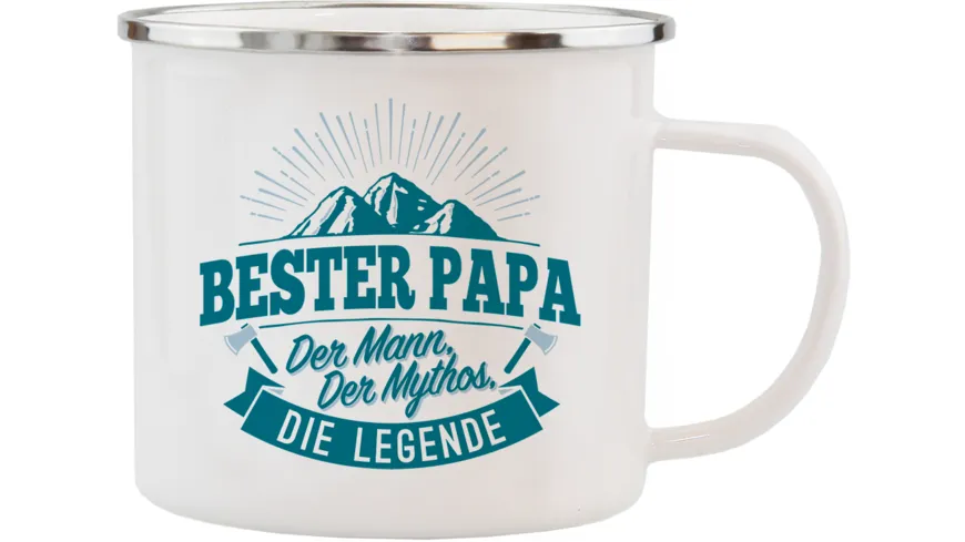 H&H Echter Kerl Emaille-Becher Bester Papa