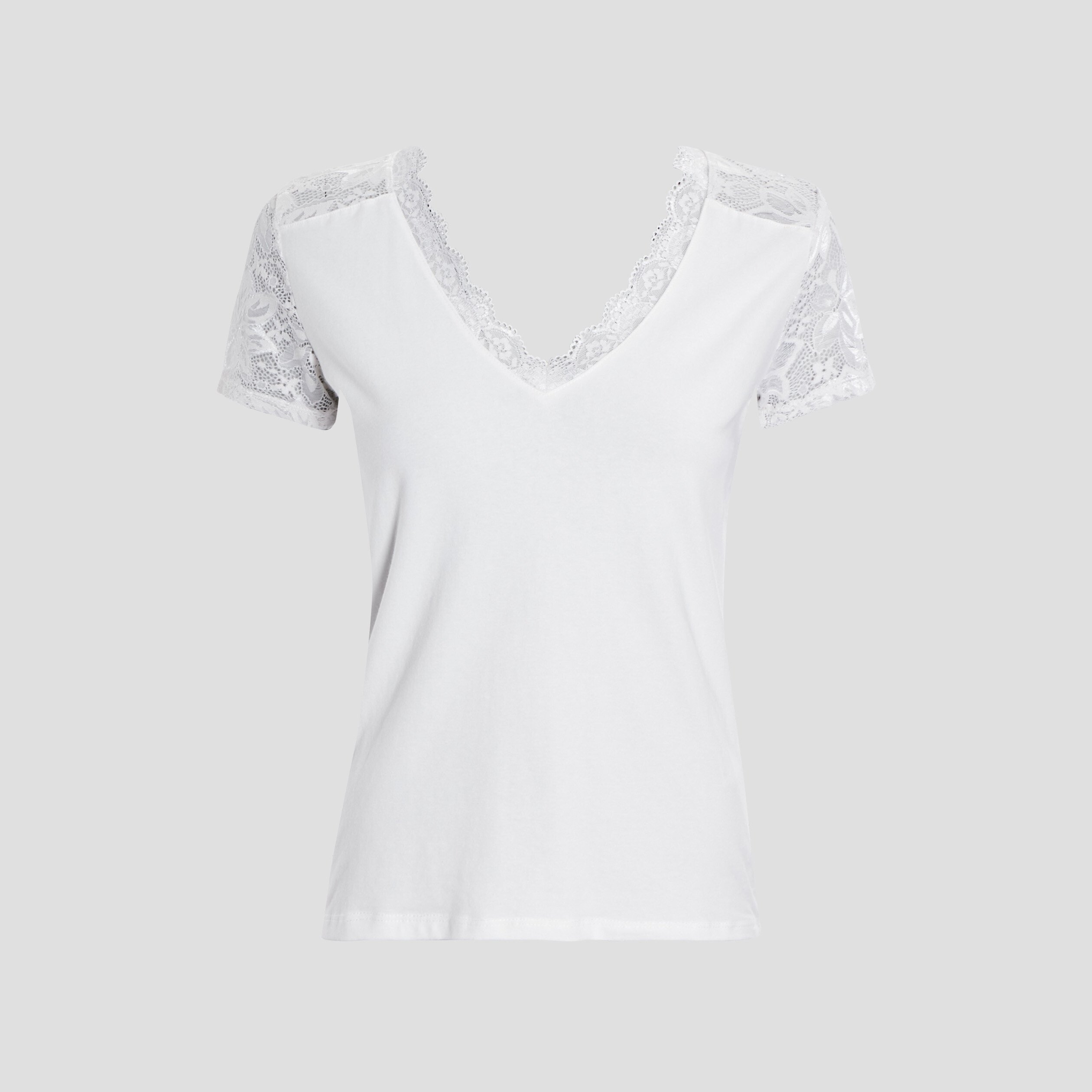 T-shirt détails dentelle dos ouvert ivoire femme | La Halle