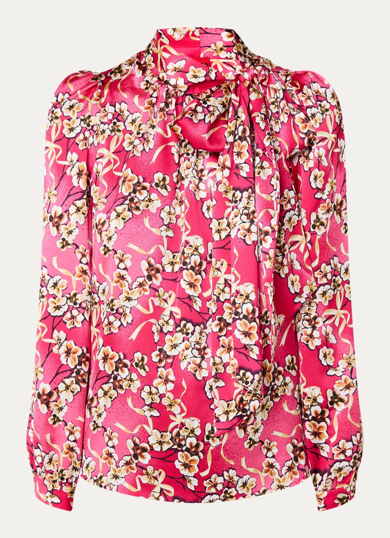 HUGO BOSS  Cerela blouse met bloemenprint en sjaalkraag