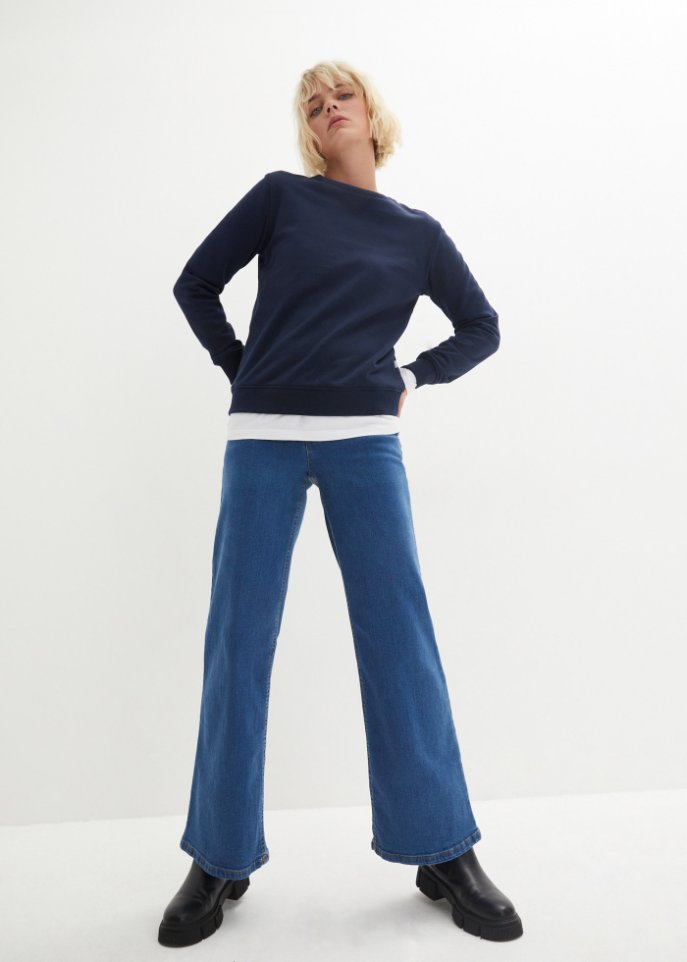 Essential Basic Stretch-Jeans, Wide