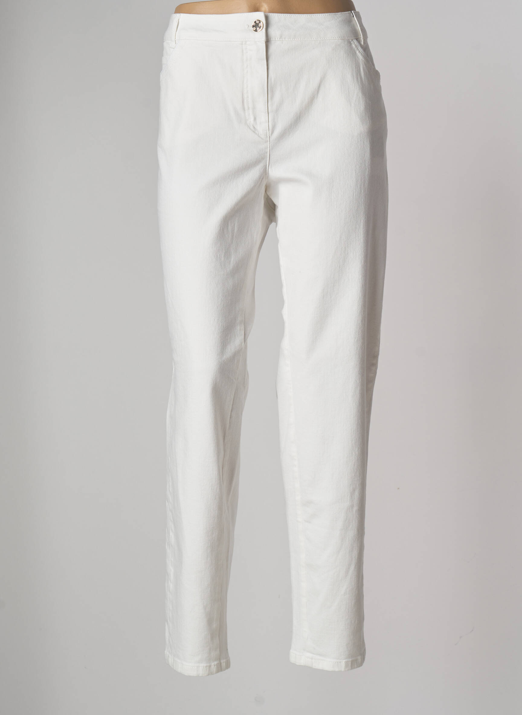 Basler Jeans Coupe Droite Femme couleur blanc