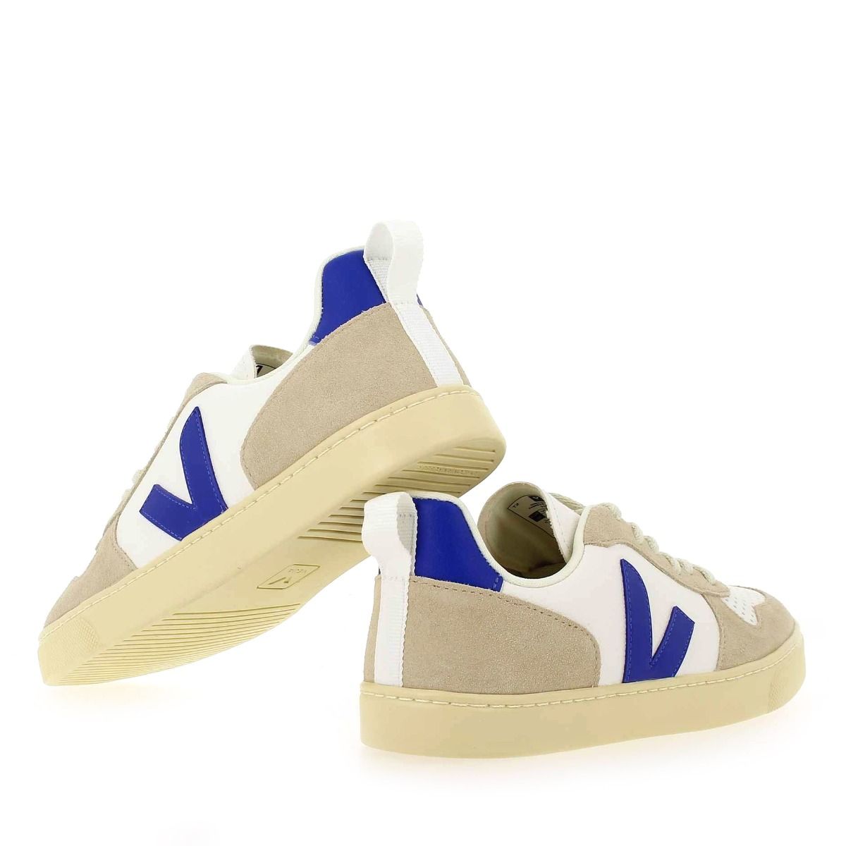 Veja  V10 LACES - Blanc Bleu