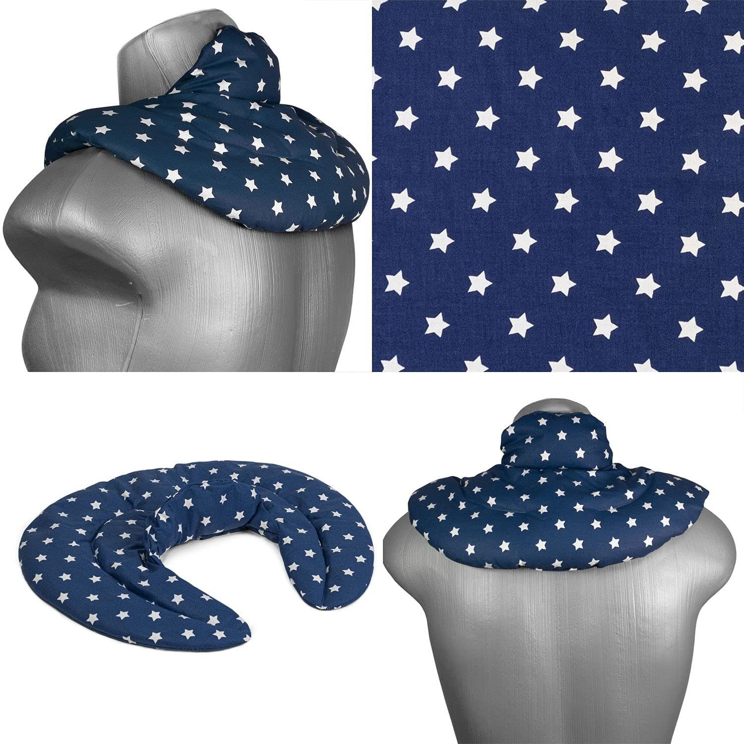 Giraffenland Wärmekissen Nackenhörnchen mit Stehkragen, Dinkelkissen - Nackenkissen Wärmekissen - Dinkel-Körnerkissen Nacken Schulter, Für die Mikrowelle und den Backofen geeignet