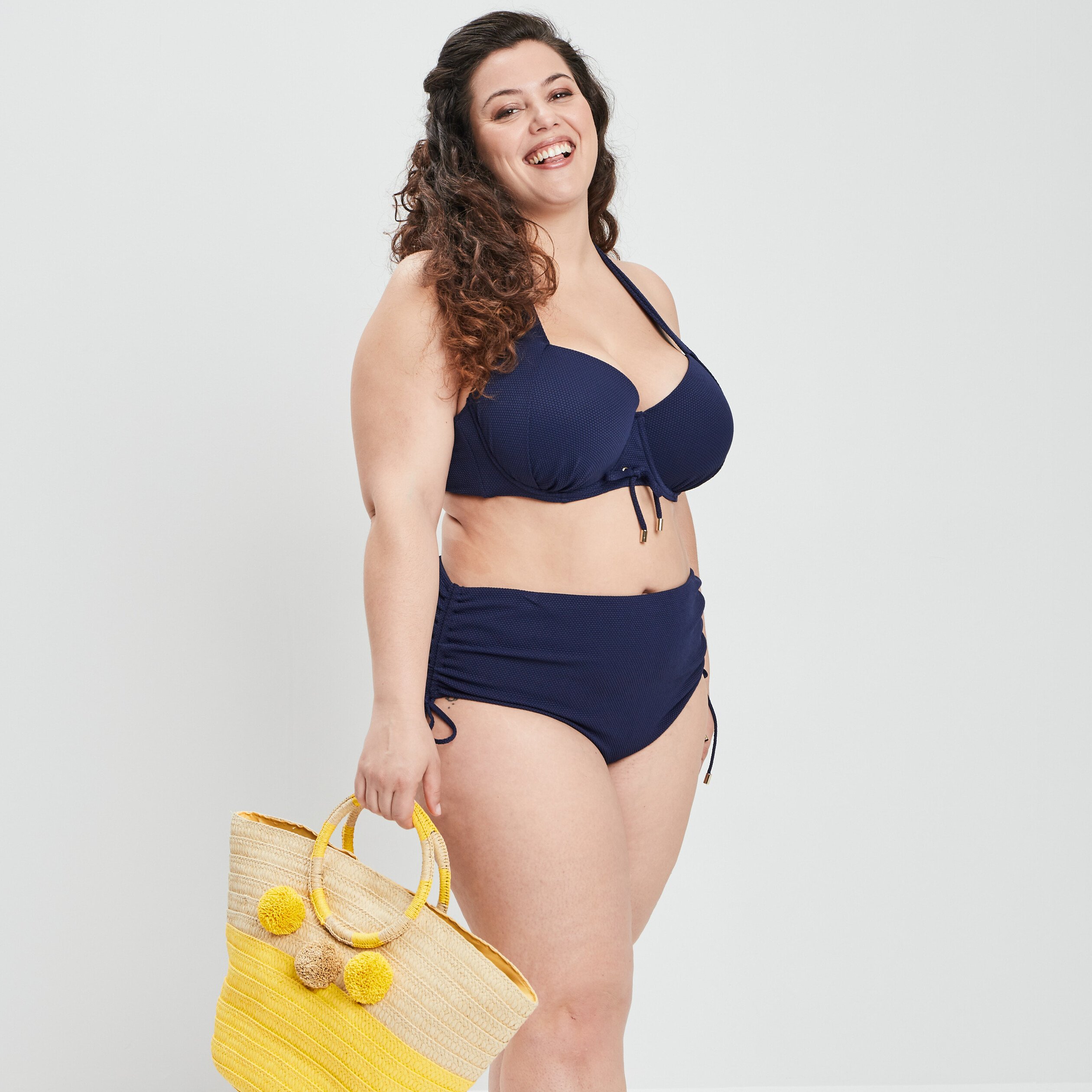Haut de maillot de bain bleu foncé femme grande taille | La Halle