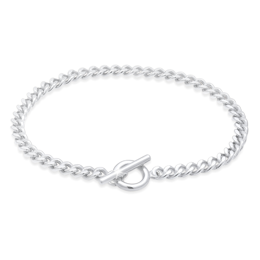 Elli Elli Bracelet Bracelet Chaîne Basic avec fermeture à barre en argent 925 sterling Bracelet