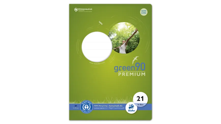 Ursus Green Premium Heft A4 16 Blatt Lineatur 21 liniert