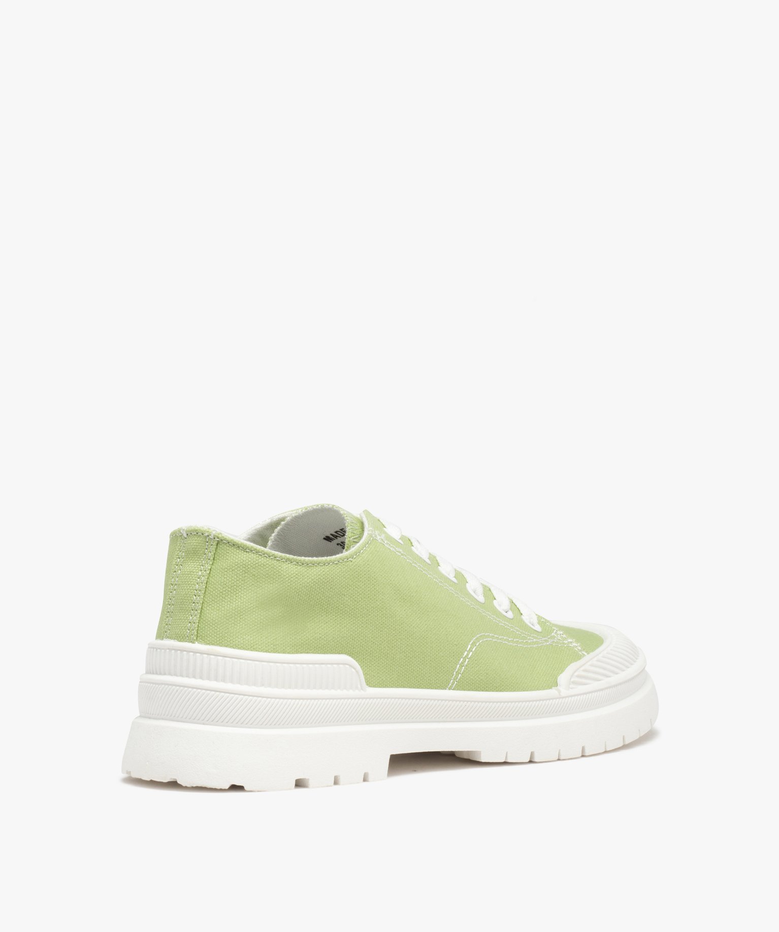 Baskets femme crantées en toile unie – Banana Moon vert | GEMO