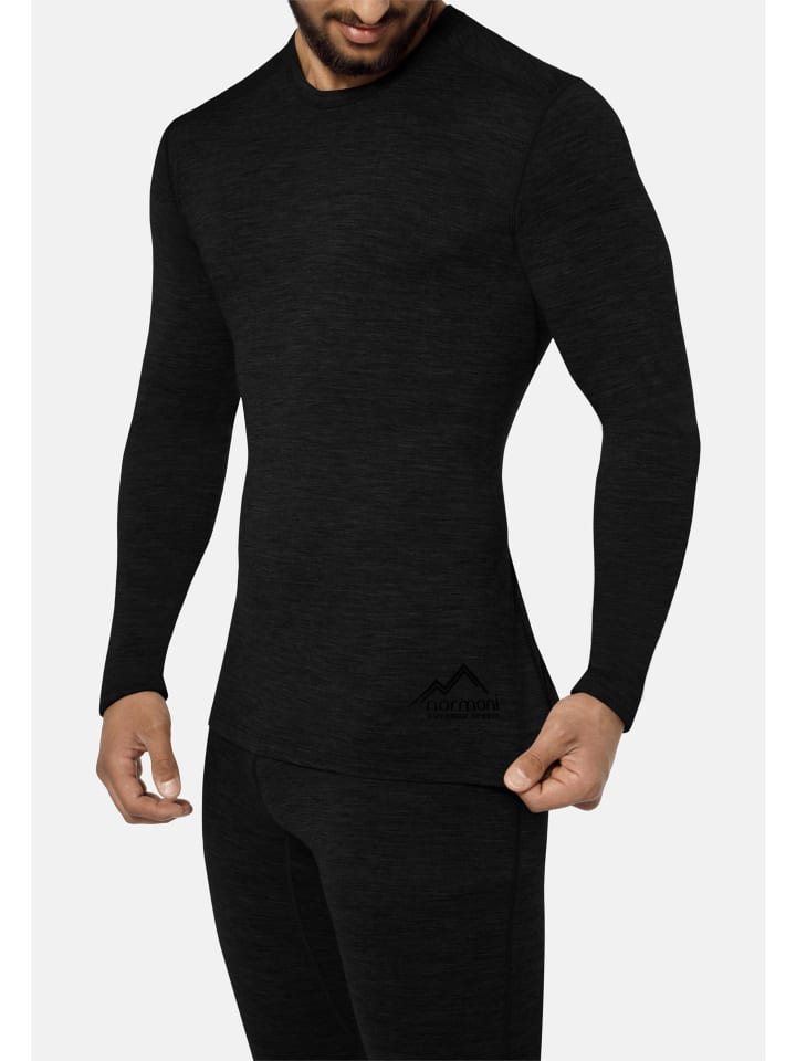 Normani Outdoor Sports Herren Merino Unterwäsche-Set Melbourne/Sydney in Schwarz günstig kaufen