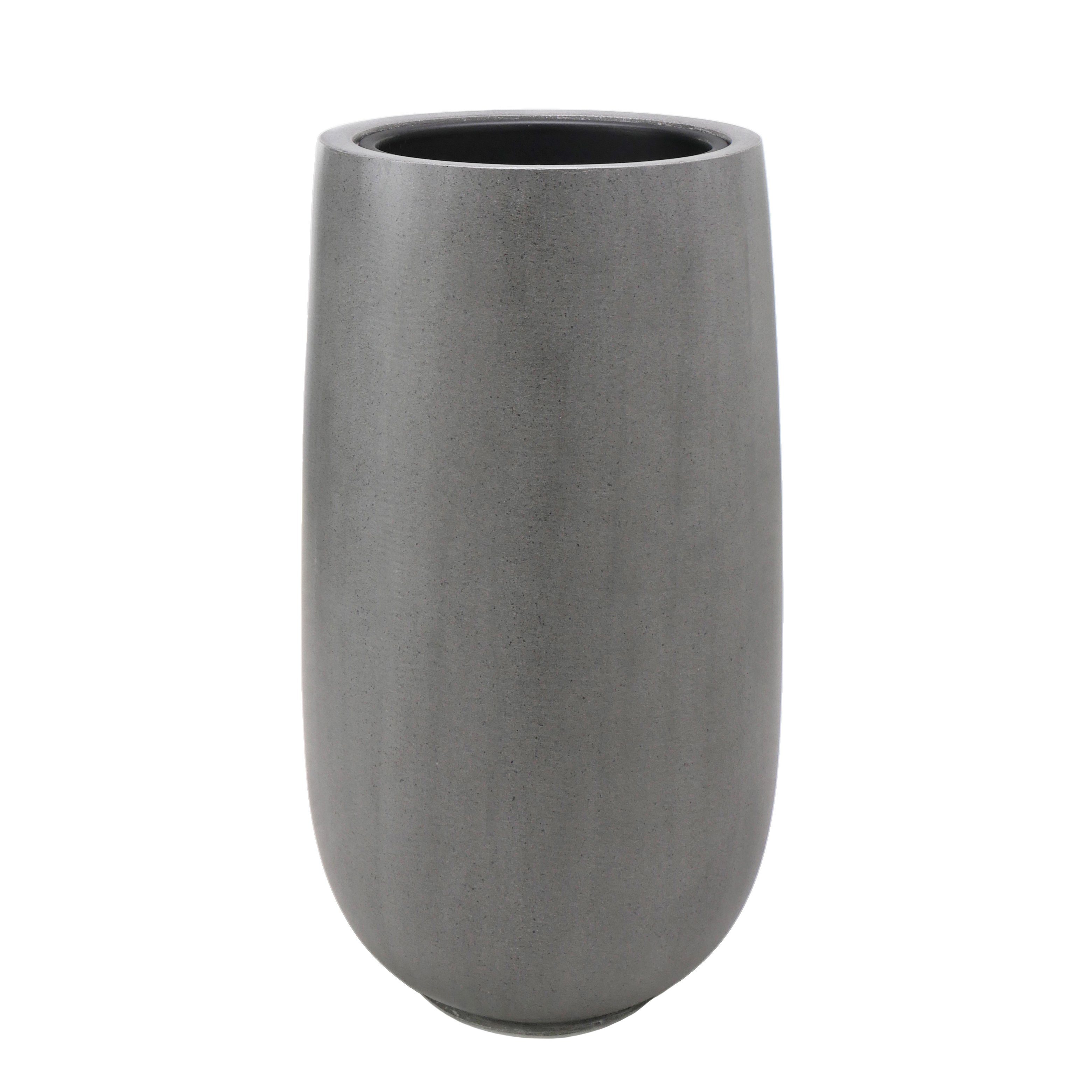 Flingora Bodenvase Tamee, mit Einsatz - Fiberglas - Indoor & Outdoor - Staubgrau - Höhe 65 cm