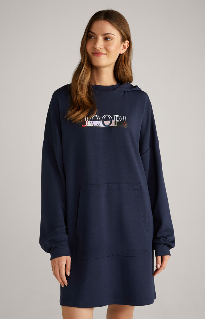 Loungewear Hoodie-Kleid in Navy