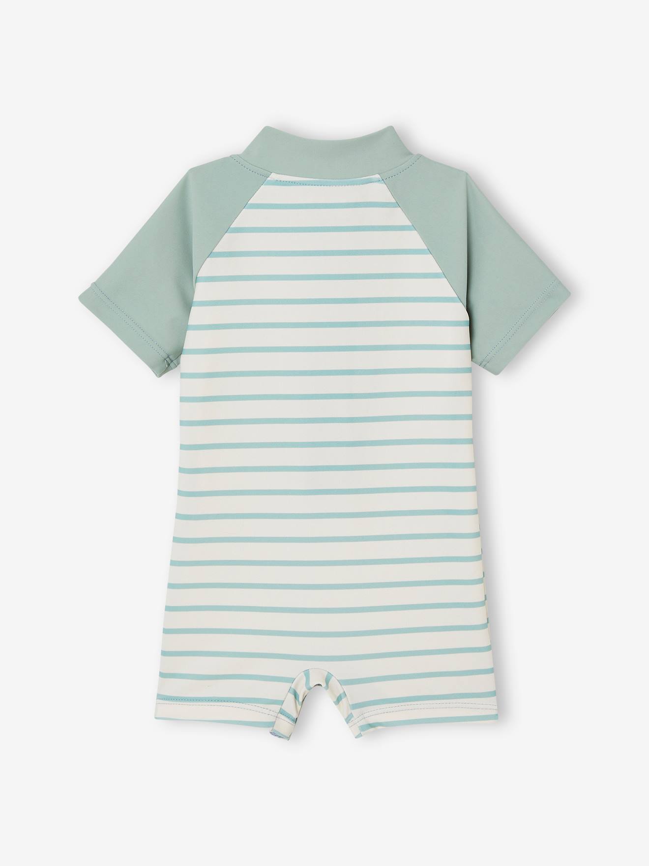 Vertbaudet Jungen Baby UV-Strandoverall - salbeigrün