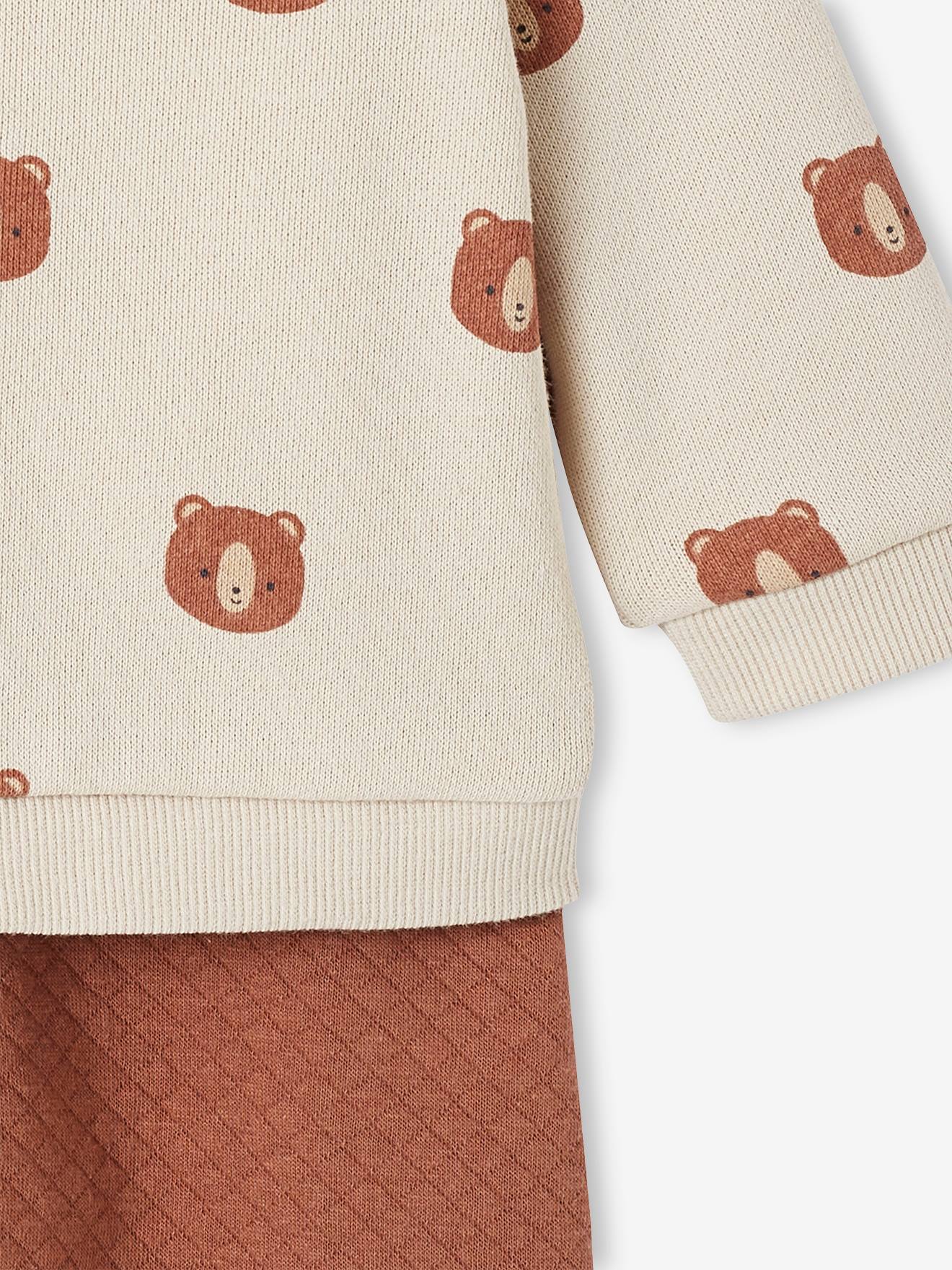 Ensemble bébé sweat et pantalon chocolat