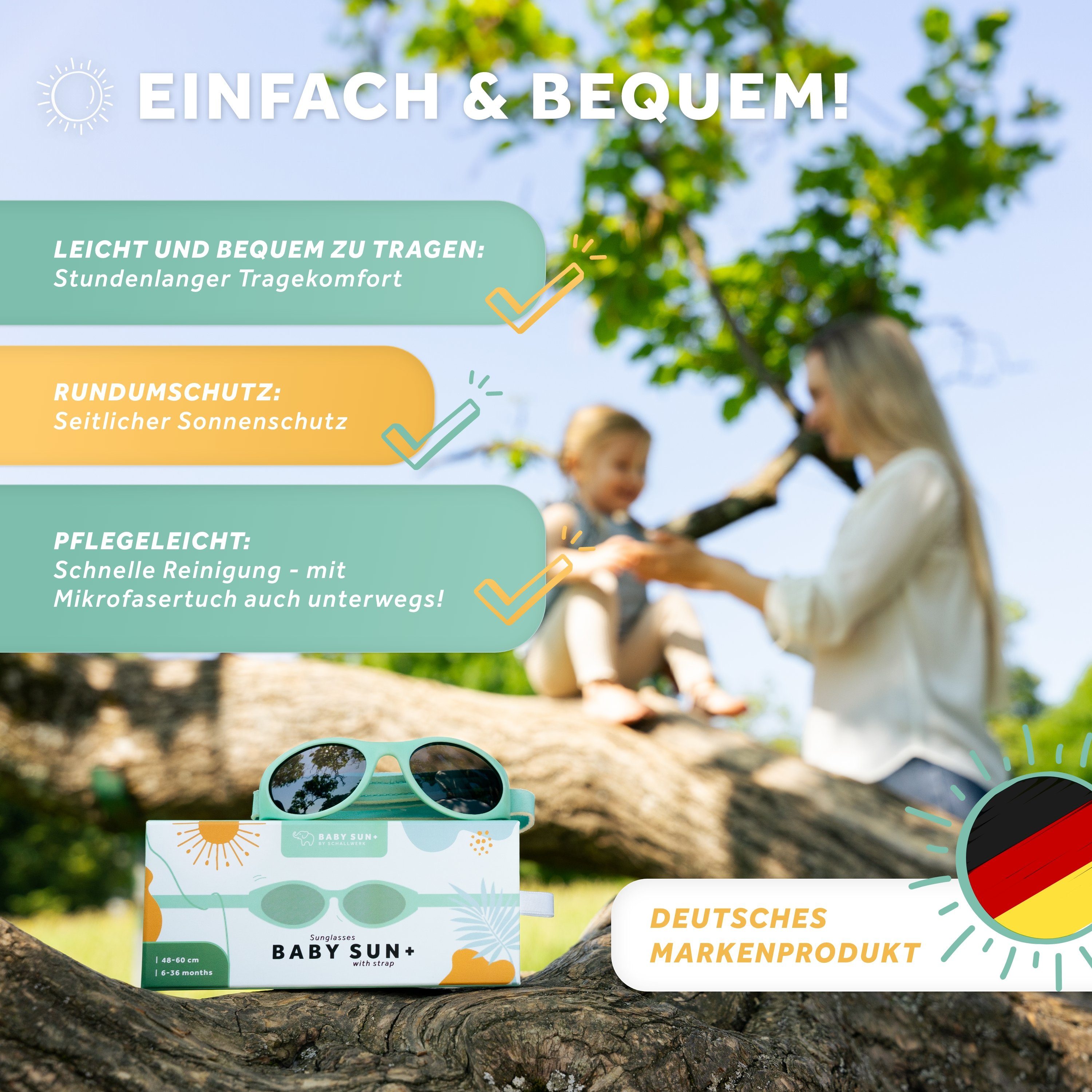 Schallwerk Babyschale SCHALLWERK ® Baby Sun+ Hochwertige Sonnenbrille Kinder 6-36 Monaten