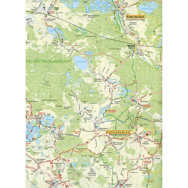 Radwander- und Wanderkarte Oberlausitzer Heide- und Teichlandschaft und Umgebung 1 : 50 000 - Wanderkarte
