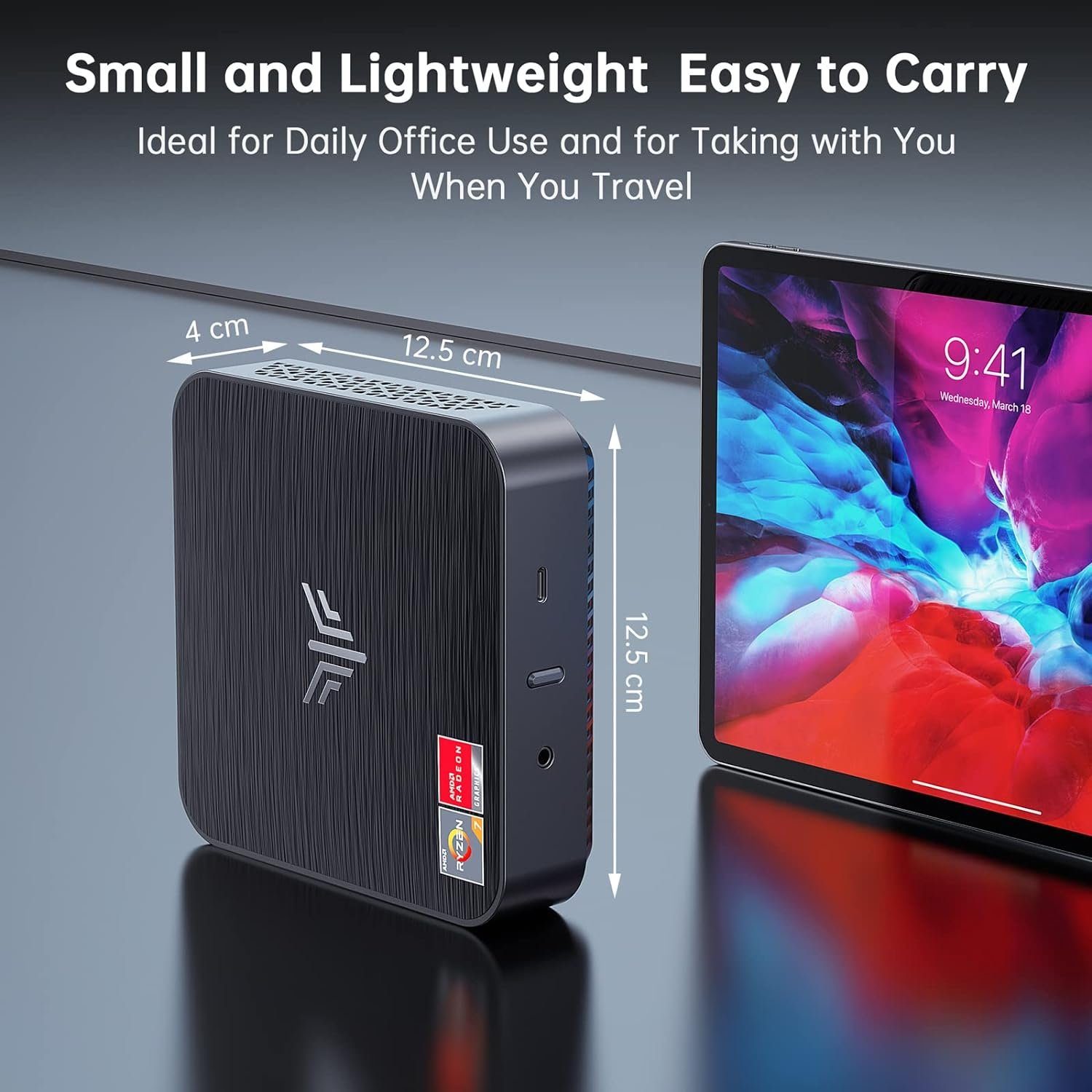 NiPoGi Business Windows Computer Mini Pc Office HomeOffice AMD Ryzen 7 3750H Mini-PC (AMD Ryzen 7, Radeon RX Vega 10, 16 GB RAM, 512 GB SSD, Luftkühlung, Multimedia, Workstation, Gaming Pc, Laptop, Zocker)