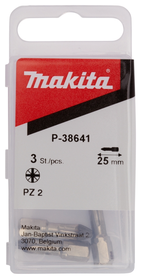 Bit de șurubelniță diamantat Makita Accessories P-38641 PZ2 x 25mm - 3 bucăți