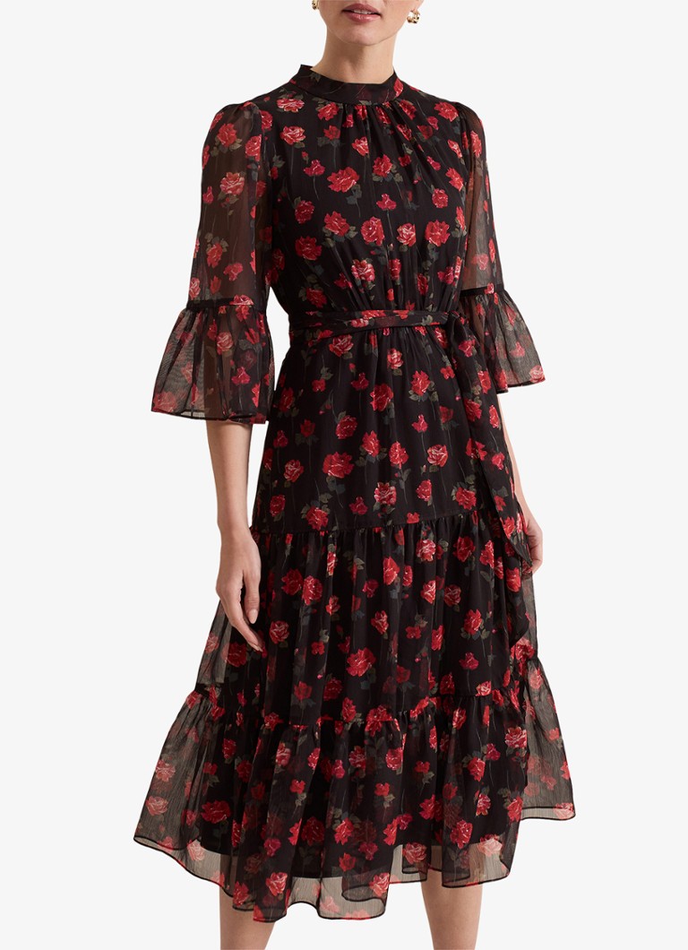 Vestido midi Phase Eight Petite Lela con estampado floral