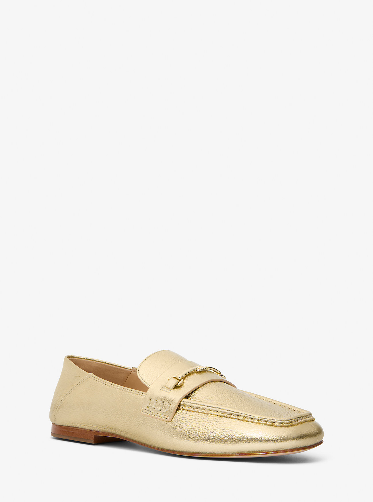 Mokasyny skórzane Lena Metallic - PALE GOLD