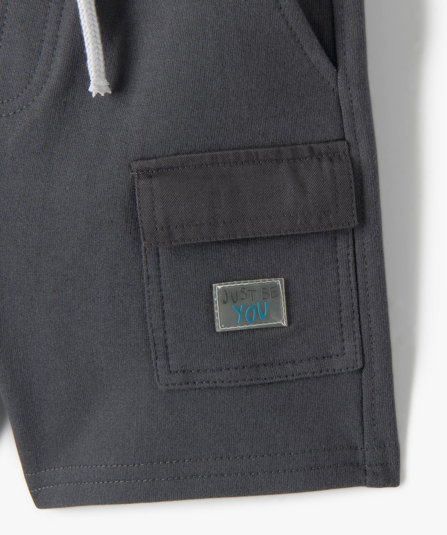 Short bébé Garçon en maille avec poche latérale gris fonce | GEMO