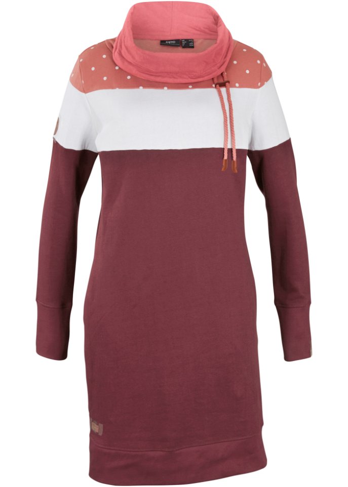 Sweatkleid mit großem Kragen