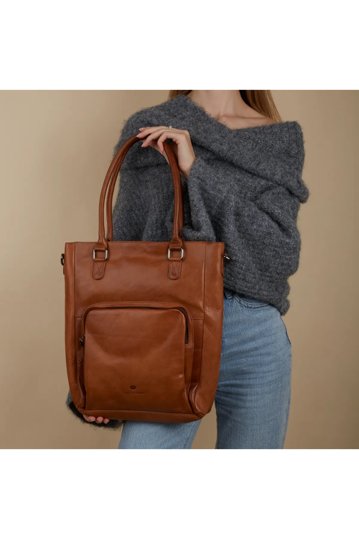 1'ASLAN  Micmacbags Everyday Damen Schultertasche Braun 21126006