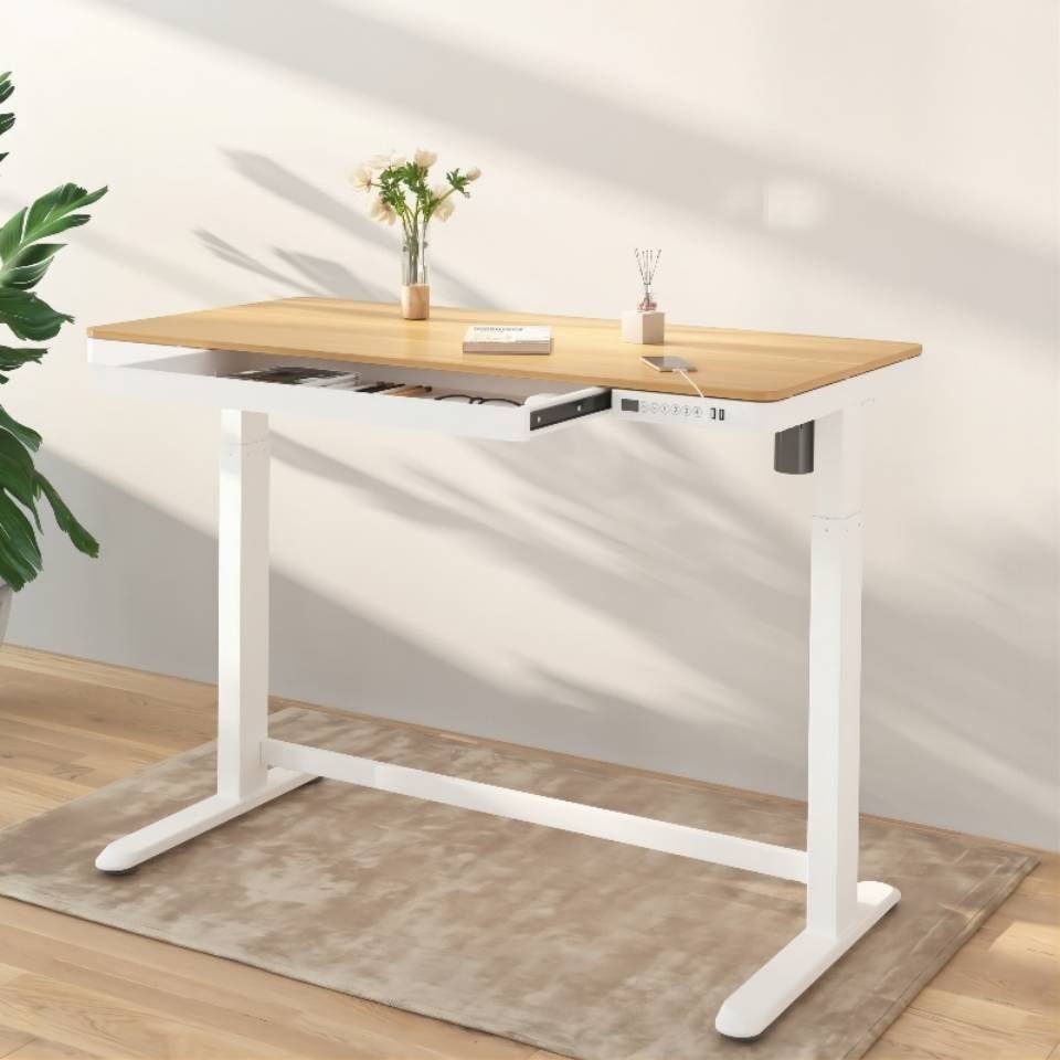 FLEXISPOT Schreibtisch Comhar Höhenverstellbarer Schreibtisch (MDF, 120 x 60cm), mit Touch Funktion & USB, Kindersicherung-System