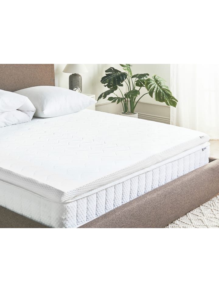 Beliani Topper FROSTY in Weiß - (W) 180 x (H) 6 x (L) 200 cm günstig kaufen onesize