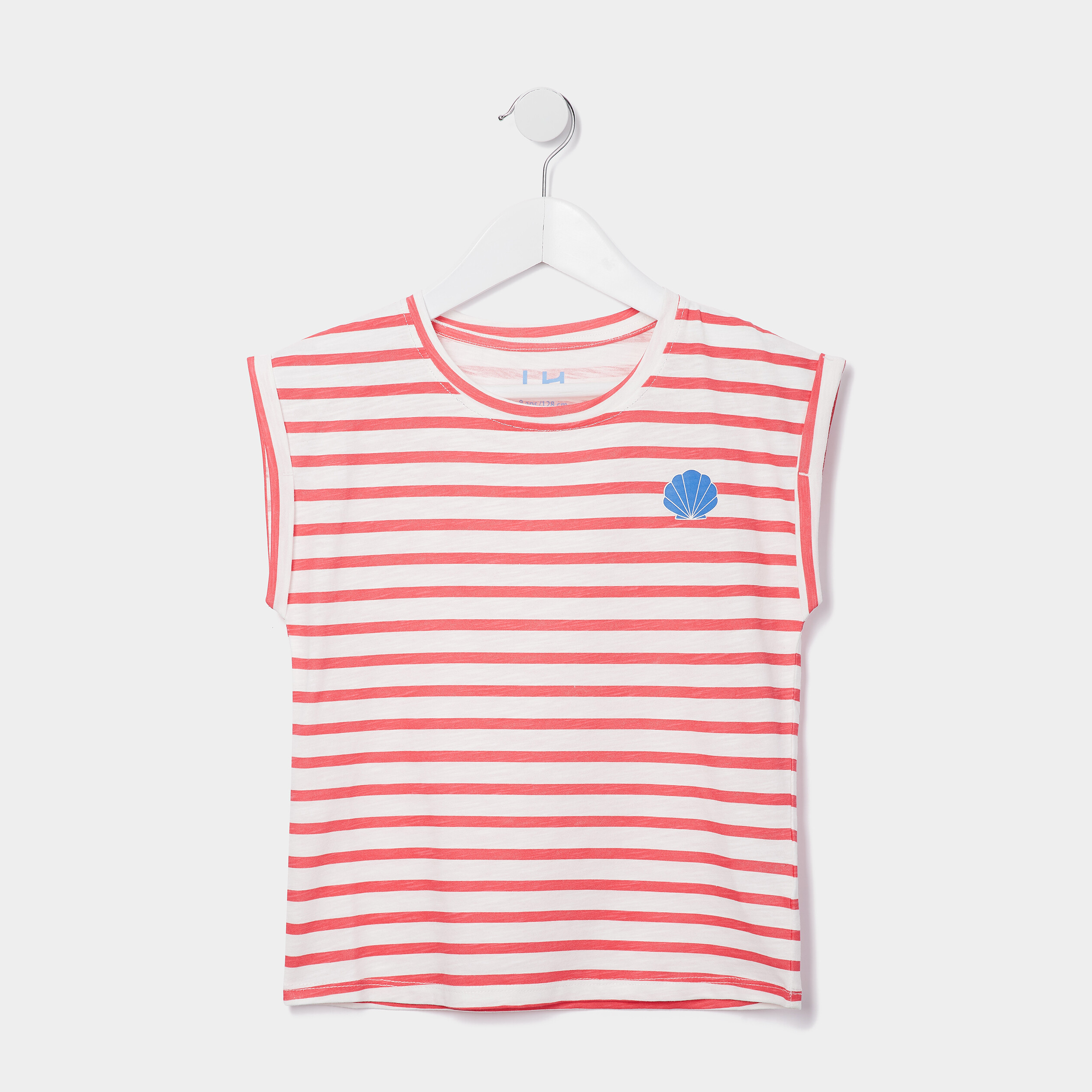 T-shirt fluide manches courtes rouge corail fille | La Halle