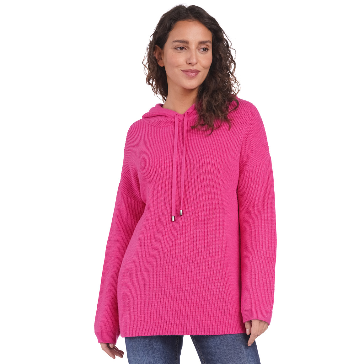 Damen Strickpullover mit Kapuze