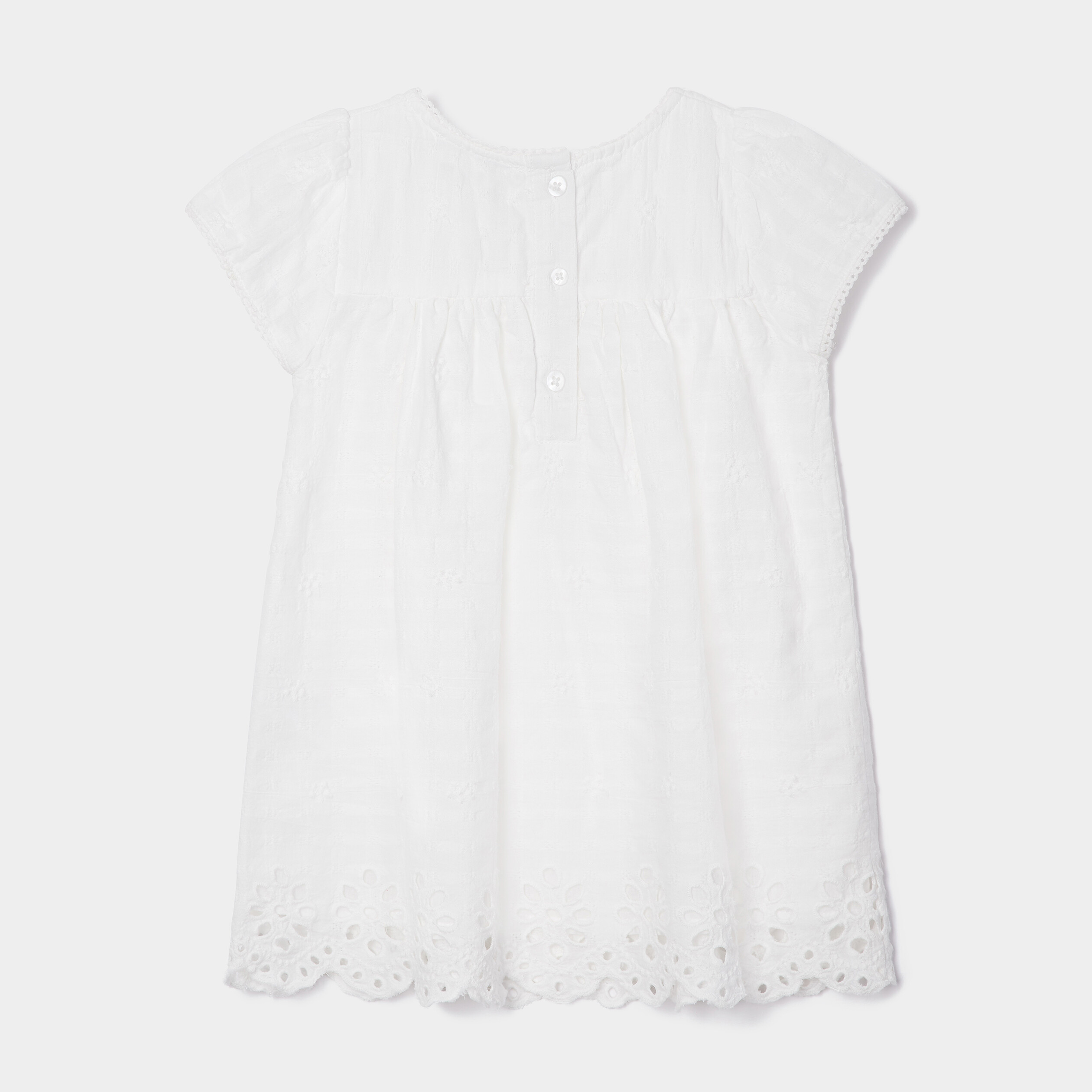 Robe évasée manches courtes ivoire bébé fille | La Halle