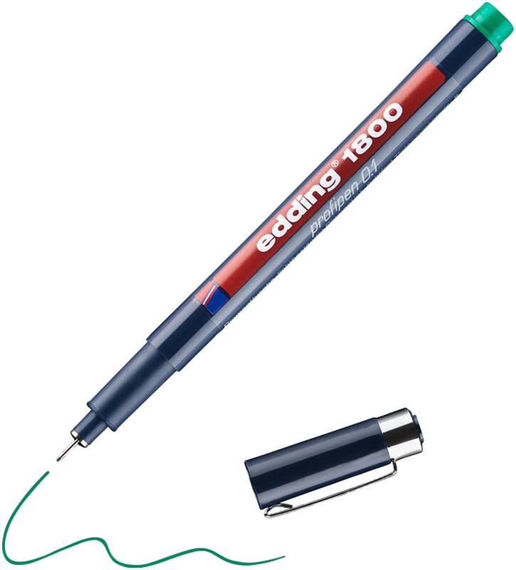 edding 1800 Marker Extra Fein Rundspitze 0,25 mm Grün Wasserbeständig