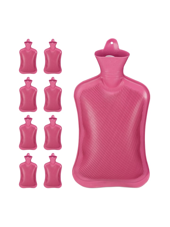 relaxdays 9x Wärmflasche in Pink günstig kaufen onesize