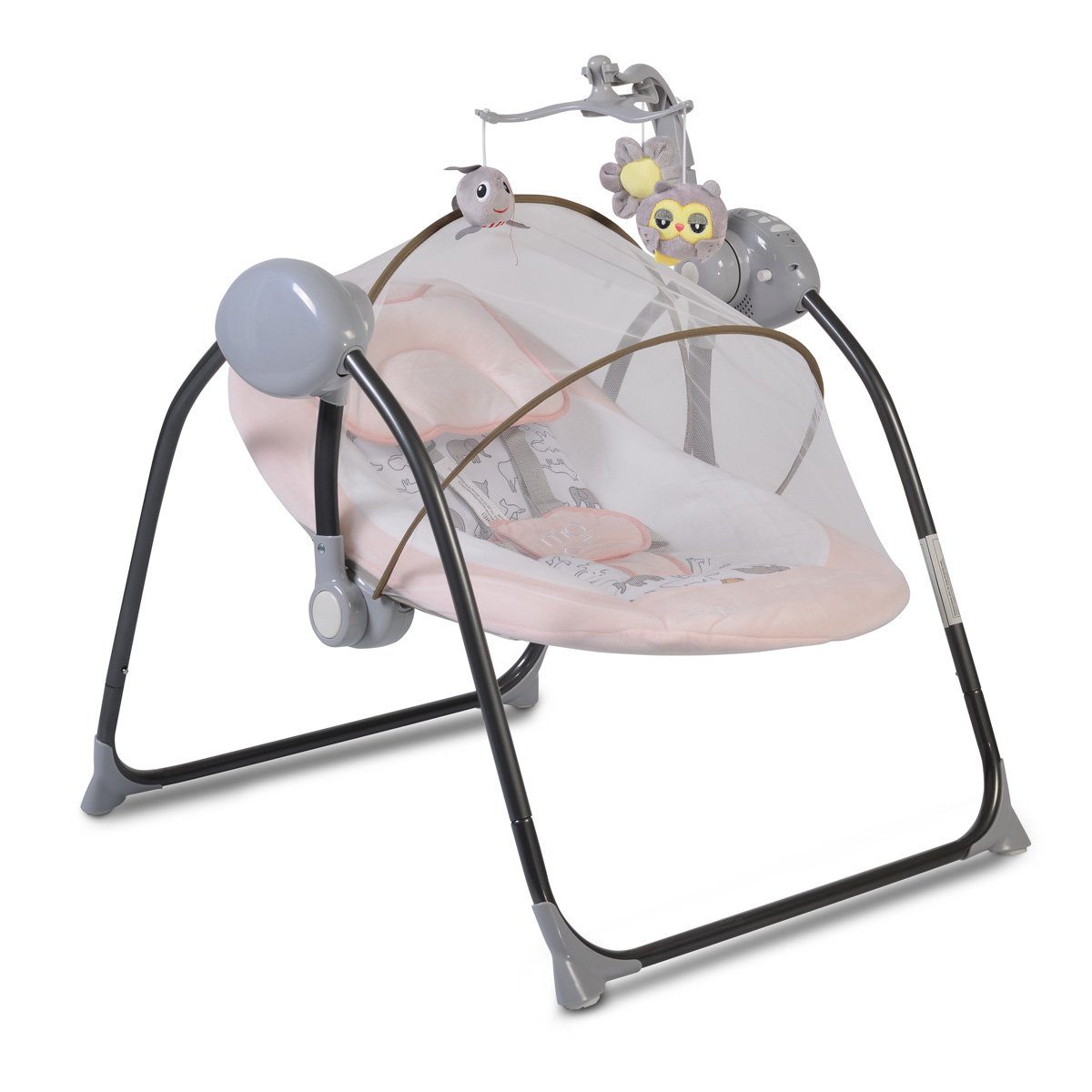 Moni Babywippe Babywippe ZaZu Spielbogen, Spielbogen Musikfunktion Schaukelfunktion Timer