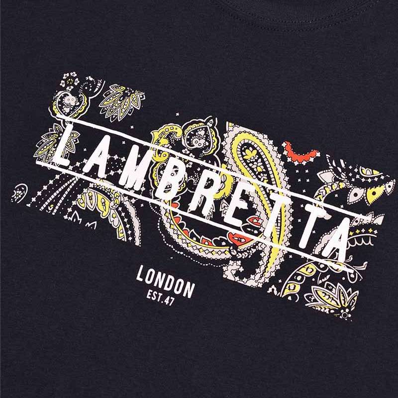Lambretta Paisley Box Herren T-Shirt SS1015-NAVY