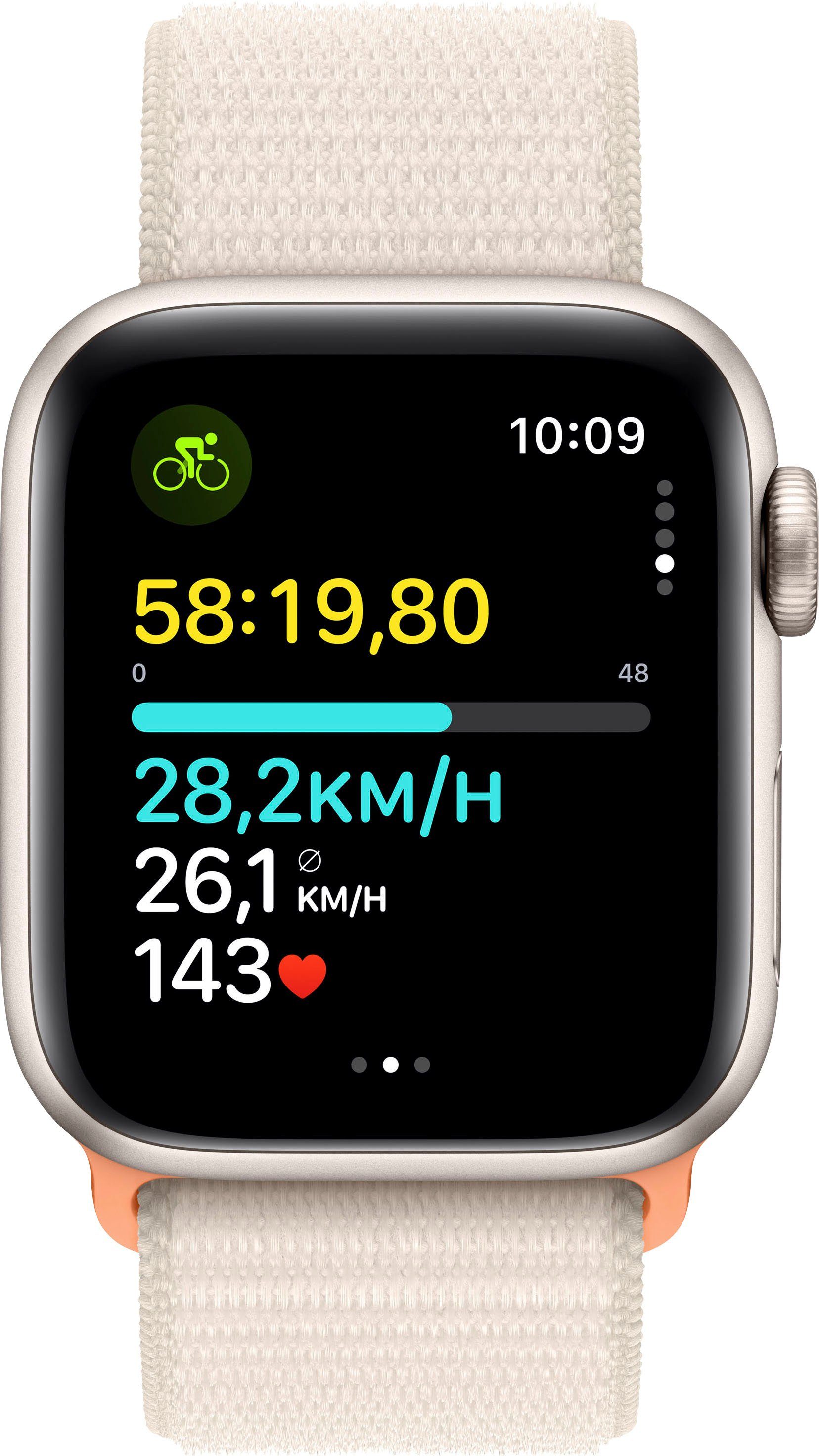 Apple Watch SE GPS 40mm Smartwatch (4 cm/1,57 Zoll, Watch OS 10), Sport Loop