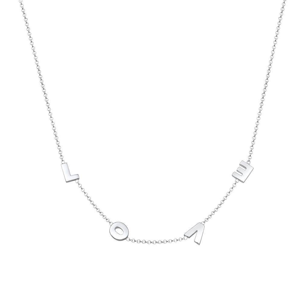 Elli Elli Collier Femme Heirloom Love Wording en Argent Sterling 925 Bijoux
