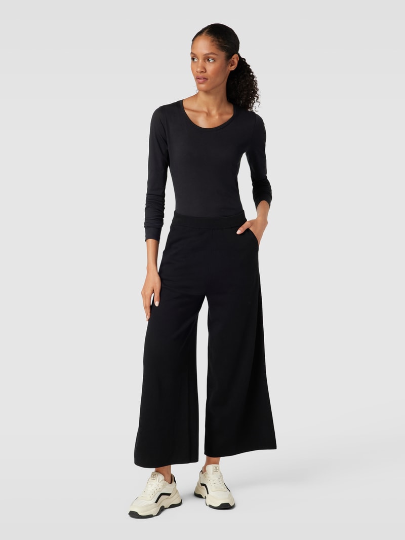 Longsleeve mit Rundhalsausschnitt Modell 'ENRICCAA SOFT' in schwarz