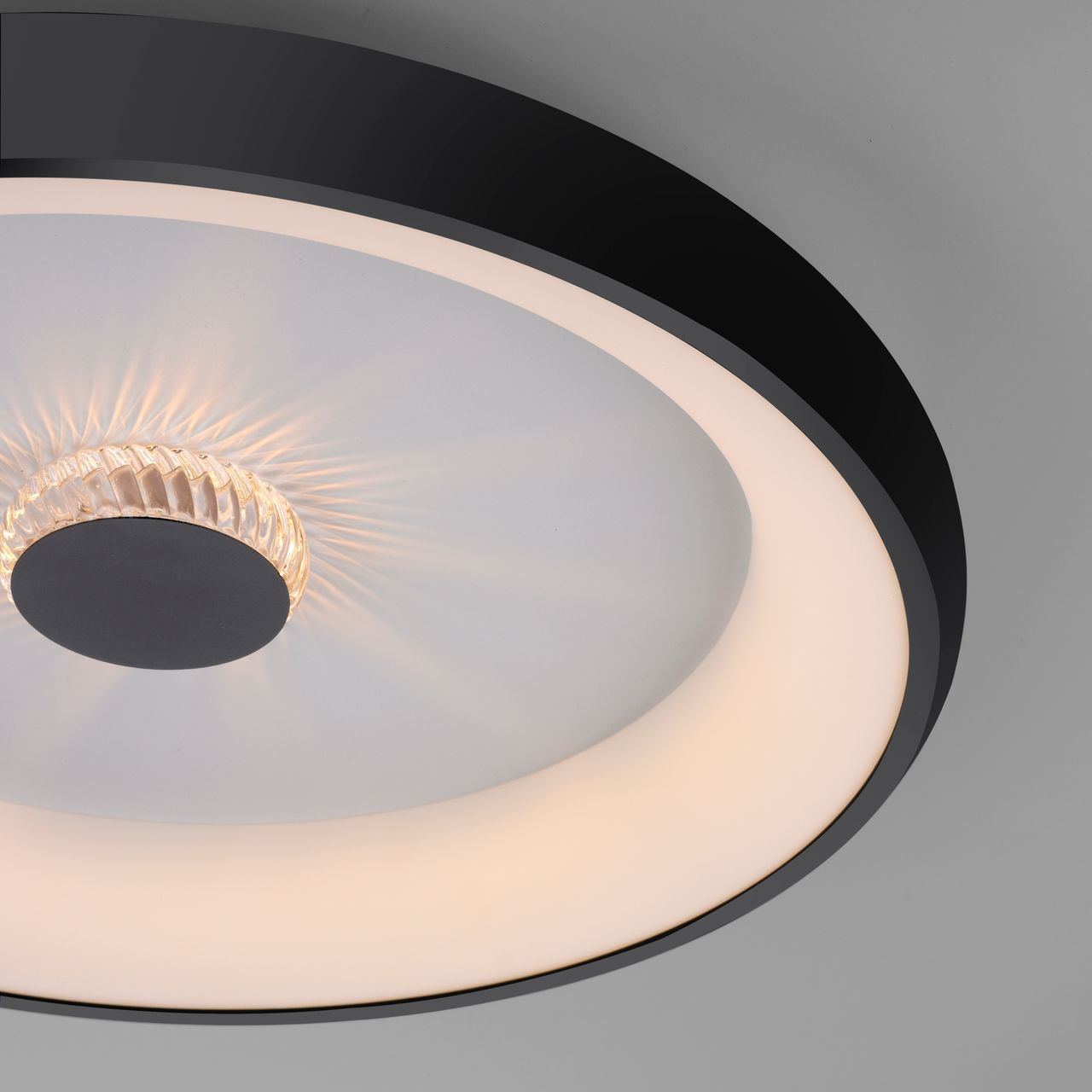 JUST LIGHT LED Deckenleuchte VERTIGO, CCT, dimmbar, Fernbedienung, Ø61,5 cm, Kristall-Effekt