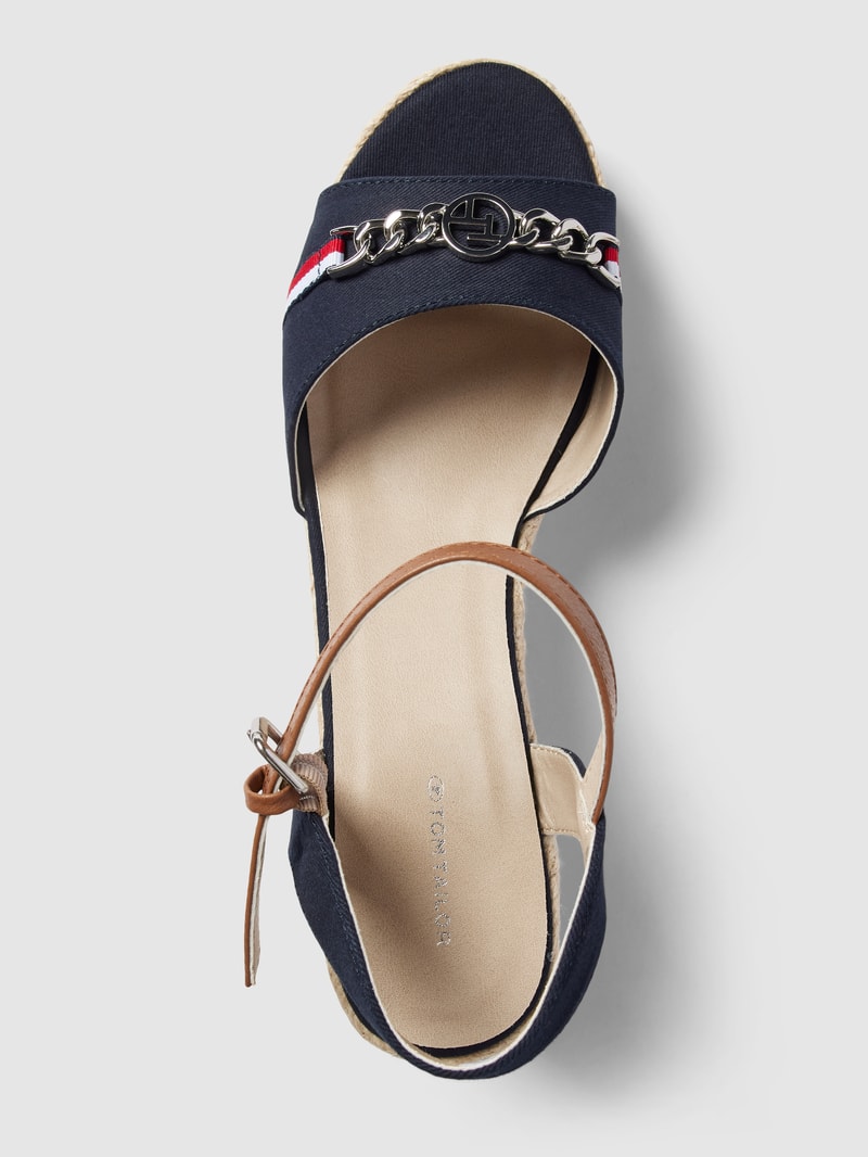 Wedges mit Label-Detail in marineblau