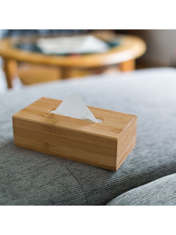 relaxdays Kosmetiktücherbox in Natur - (B)24,5 x (H)8,5 x (T)13,5 cm günstig kaufen onesize