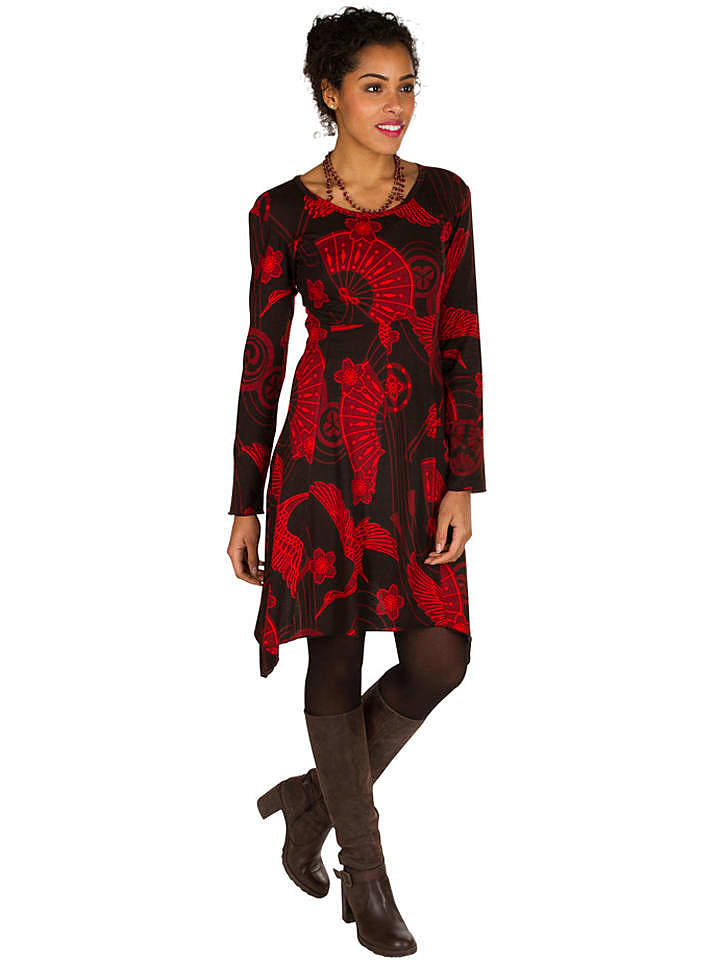 Aller Simplement Kleid in Schwarz/ Rot günstig kaufen 36/38