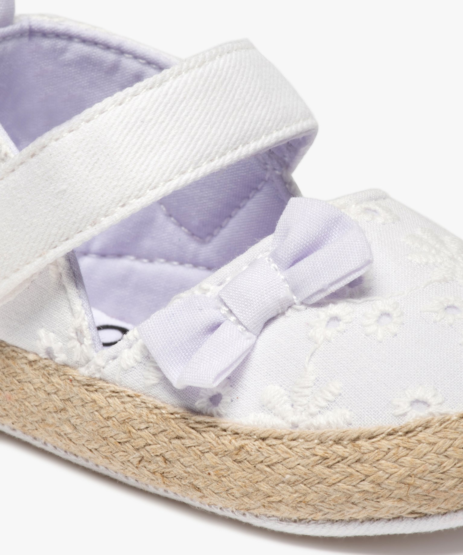 Chaussons de naissance bébé fille sandales blanc | GEMO
