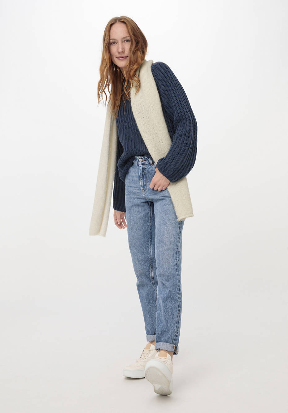 Raglan-Pullover aus Bio-Baumwolle und Bio-Merinowolle