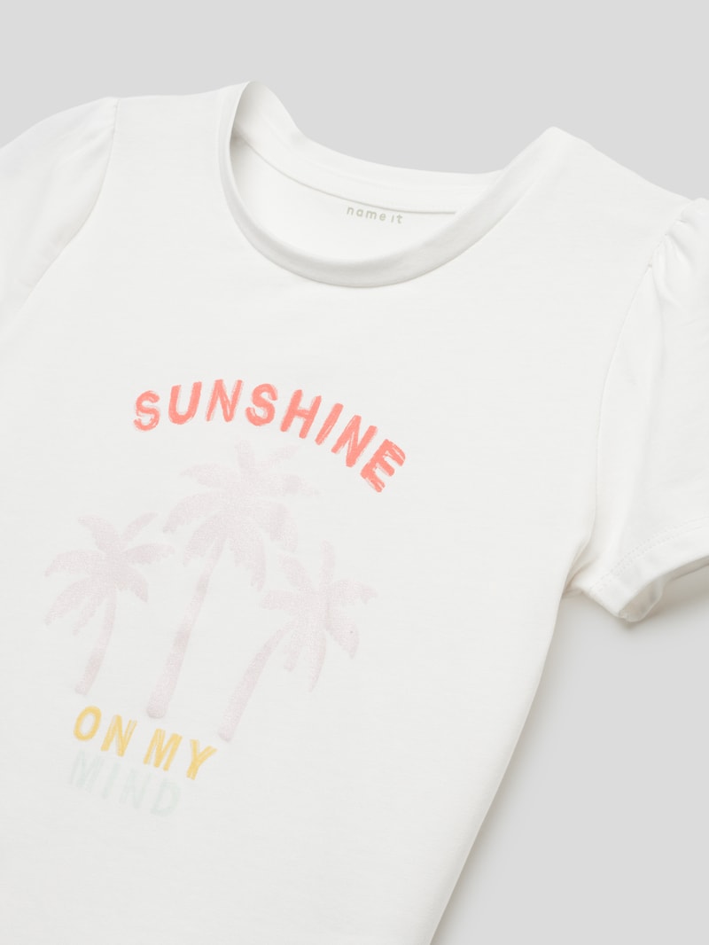 T-Shirt mit Motiv-Print in offwhite